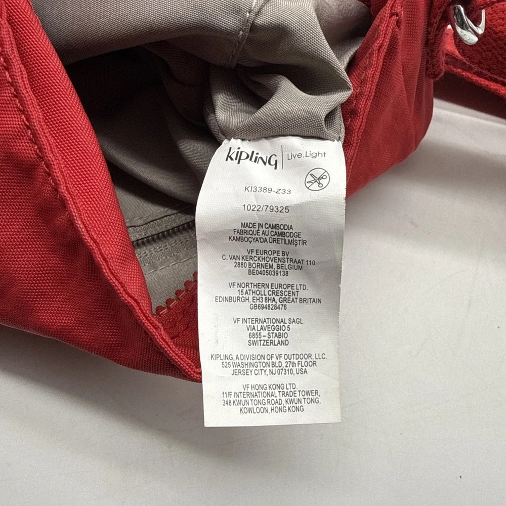 Kipling Angie Crossbody Bag Red Nylon Lightweight Purse